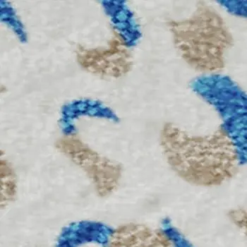 8' X 10' Ivory And Blue Abstract Washable Area Rug With UV Protection