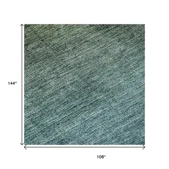 9' X 12' Brown And Blue Ombre Washable Area Rug With UV Protection