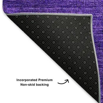 8' Green And Purple Ombre Washable Round Rug With UV Protection