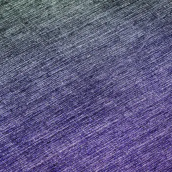 8' Green And Purple Ombre Washable Round Rug With UV Protection