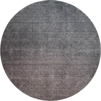 8' Gray And Brown Ombre Washable Round Rug With UV Protection