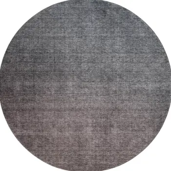8' Gray And Brown Ombre Washable Round Rug With UV Protection