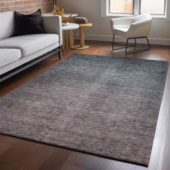 8' X 10' Gray And Brown Ombre Washable Area Rug With UV Protection