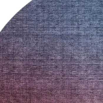 8' Navy Blue And Red Ombre Washable Round Rug With UV Protection
