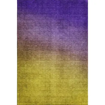 5' X 8' Purple Blue And Gold Ombre Washable Area Rug With UV Protection