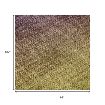 8' X 10' Purple Blue And Gold Ombre Washable Area Rug With UV Protection