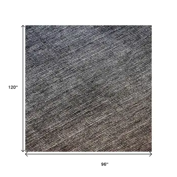 8' X 10' Teal And Brown Ombre Washable Area Rug With UV Protection