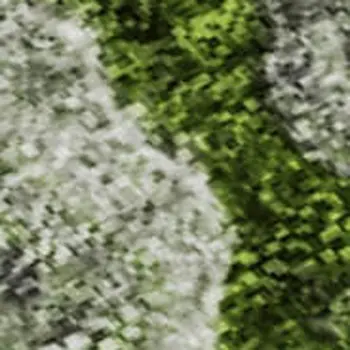 5' X 8' Artichoke Green Gray And Ivory Abstract Washable Area Rug With UV Protection