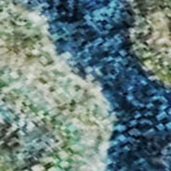 5' X 8' Teal Gold And Gray Abstract Washable Area Rug With UV Protection
