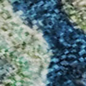 10' X 14' Teal Gold And Gray Abstract Washable Area Rug With UV Protection