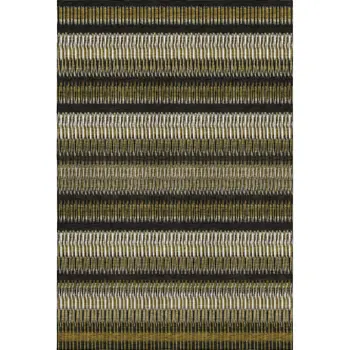 5' X 8' Brown Black And Ivory Striped Washable Area Rug With UV Protection