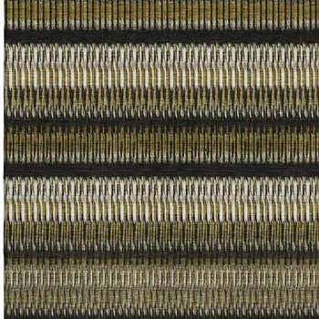 5' X 8' Brown Black And Ivory Striped Washable Area Rug With UV Protection