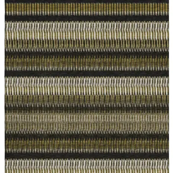 9' X 12' Brown Black And Ivory Striped Washable Area Rug With UV Protection