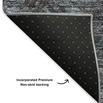 8' X 10' Blue Black And Gray Abstract Washable Area Rug With UV Protection