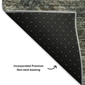 8' X 10' Chocolate Gray And Charcoal Abstract Washable Area Rug With UV Protection
