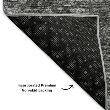3' X 5' Gray Silver And Black Abstract Washable Area Rug With UV Protection