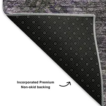 9' X 12' Purple Gray And Ivory Abstract Washable Area Rug With UV Protection