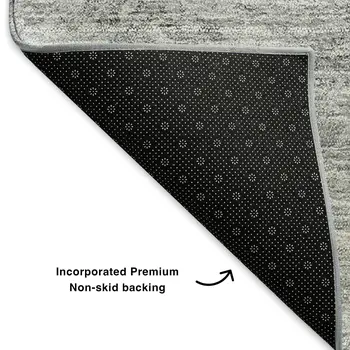 9' X 12' Silver And Gray Abstract Washable Area Rug With UV Protection