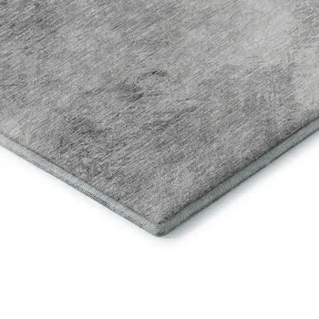 9' X 12' Silver And Gray Abstract Washable Area Rug With UV Protection