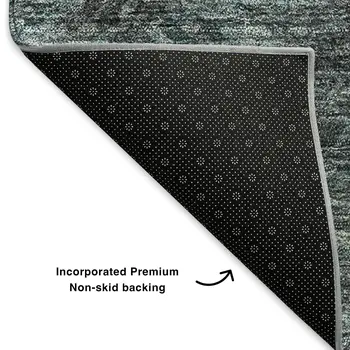 3' X 5' Teal Ivory And Gray Abstract Washable Area Rug With UV Protection