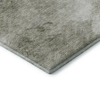 5' X 8' Taupe Ivory And Gray Abstract Washable Area Rug With UV Protection