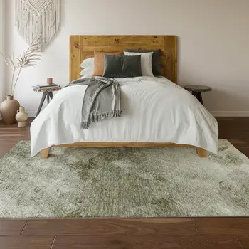 8' X 10' Taupe Ivory And Gray Abstract Washable Area Rug With UV Protection
