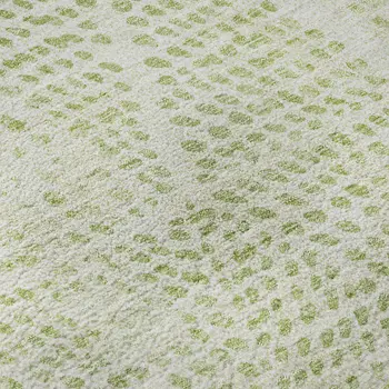 8' Artichoke Green And Ivory Diamond Washable Round Rug With UV Protection