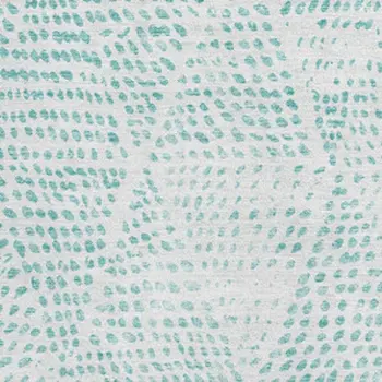 9' X 12' Aqua And Ivory Diamond Washable Area Rug With UV Protection