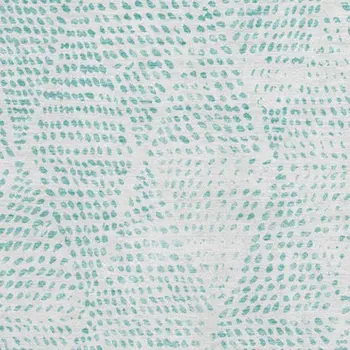 9' X 12' Aqua And Ivory Diamond Washable Area Rug With UV Protection