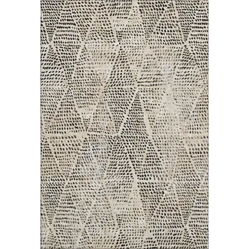 8' X 10' Beige And Ivory Diamond Washable Area Rug With UV Protection