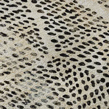 8' X 10' Beige And Ivory Diamond Washable Area Rug With UV Protection