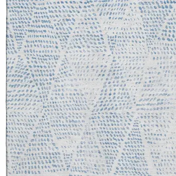 10' X 14' Denim Blue And Ivory Diamond Washable Area Rug With UV Protection