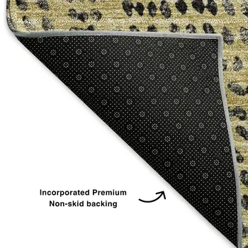 5' X 8' Gold And Charcoal Diamond Washable Area Rug With UV Protection