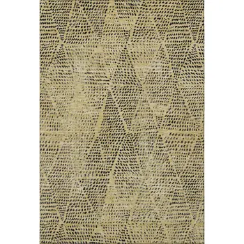 5' X 8' Gold And Charcoal Diamond Washable Area Rug With UV Protection