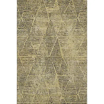 8' X 10' Gold And Charcoal Diamond Washable Area Rug With UV Protection