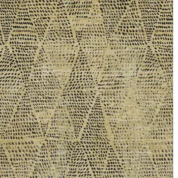 8' X 10' Gold And Charcoal Diamond Washable Area Rug With UV Protection