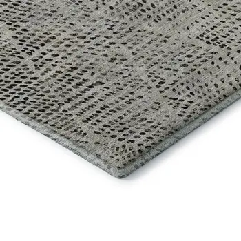 3' X 5' Gray And Black Diamond Washable Area Rug With UV Protection