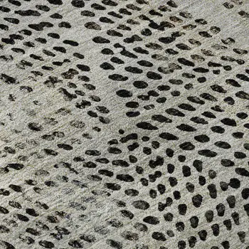 3' X 5' Gray And Black Diamond Washable Area Rug With UV Protection