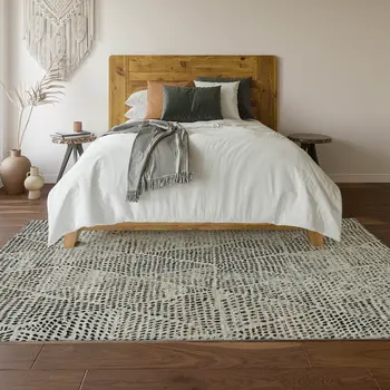 3' X 5' Gray And Black Diamond Washable Area Rug With UV Protection