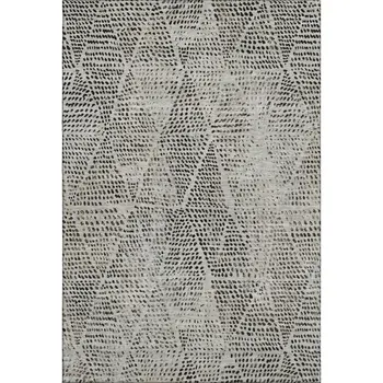 8' X 10' Gray And Black Diamond Washable Area Rug With UV Protection