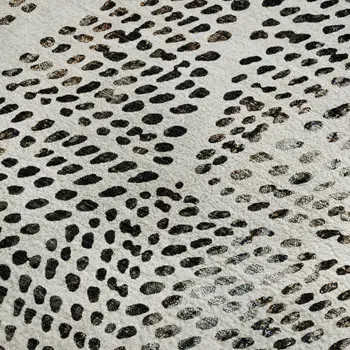9' X 12' Ivory And Charcoal Diamond Washable Area Rug With UV Protection