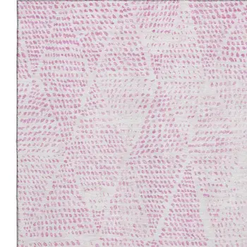 8' X 10' Pink And Ivory Diamond Washable Area Rug With UV Protection