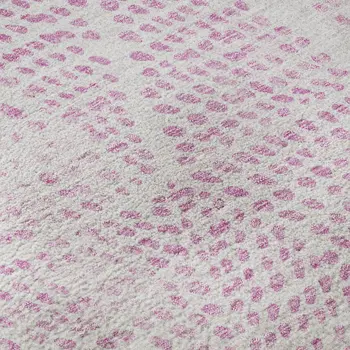 9' X 12' Pink And Ivory Diamond Washable Area Rug With UV Protection