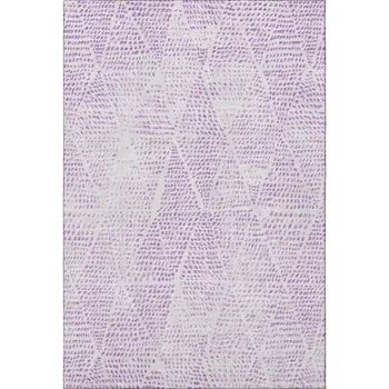 3' X 5' Purple And Ivory Diamond Washable Area Rug With UV Protection