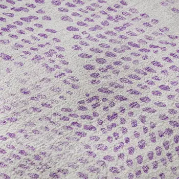8' X 10' Purple And Ivory Diamond Washable Area Rug With UV Protection
