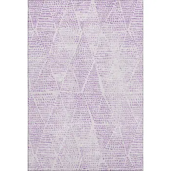 10' X 14' Purple And Ivory Diamond Washable Area Rug With UV Protection