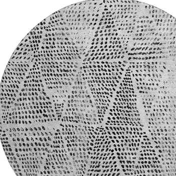 8' Pewter And Ivory Diamond Washable Round Rug With UV Protection