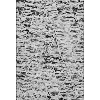 9' X 12' Pewter And Ivory Diamond Washable Area Rug With UV Protection