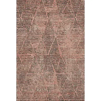 3' X 5' Salmon And Charcoal Diamond Washable Area Rug With UV Protection