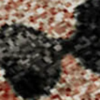 10' X 14' Salmon And Charcoal Diamond Washable Area Rug With UV Protection